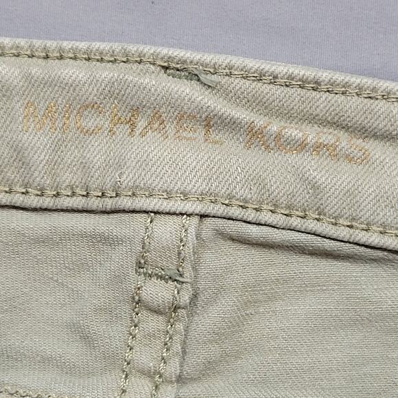 Michael Kors Green Olive Jeans Stretch Classic Straight Denim Zip Womens Size 10 - Picture 11 of 13